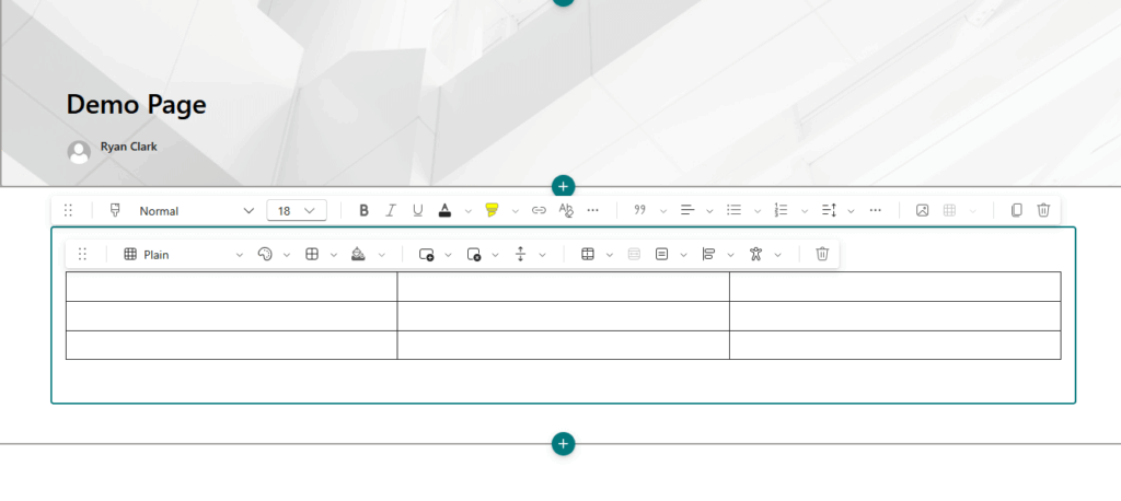 text web part and settings