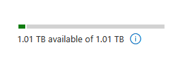 Storage usage bar showing 1.01 TB available of 1.01 TB total capacity, with a small portion used and most of the bar empty.